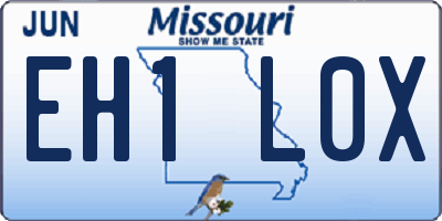 MO license plate EH1L0X