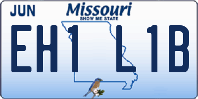 MO license plate EH1L1B