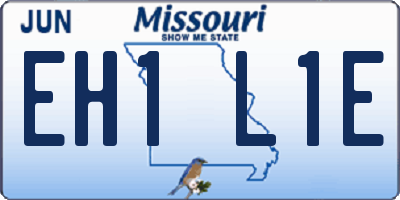 MO license plate EH1L1E