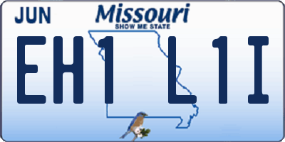 MO license plate EH1L1I