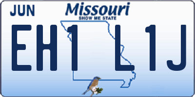MO license plate EH1L1J