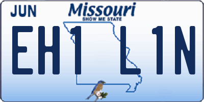 MO license plate EH1L1N
