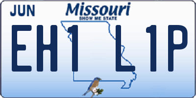 MO license plate EH1L1P