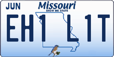 MO license plate EH1L1T