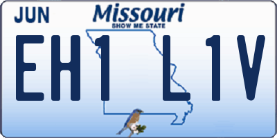 MO license plate EH1L1V