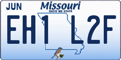 MO license plate EH1L2F