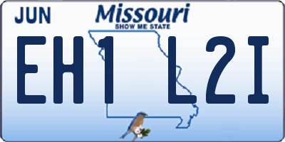 MO license plate EH1L2I