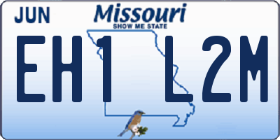 MO license plate EH1L2M