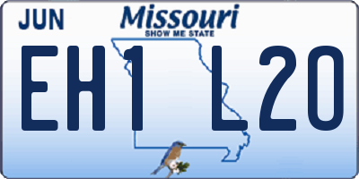 MO license plate EH1L2O