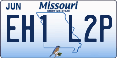 MO license plate EH1L2P
