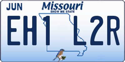 MO license plate EH1L2R