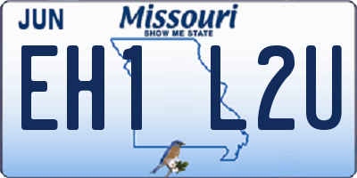MO license plate EH1L2U