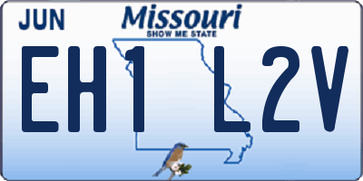 MO license plate EH1L2V