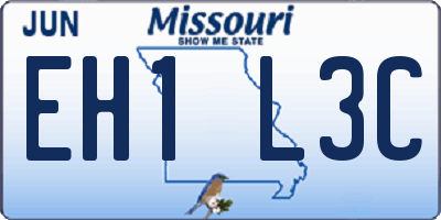 MO license plate EH1L3C