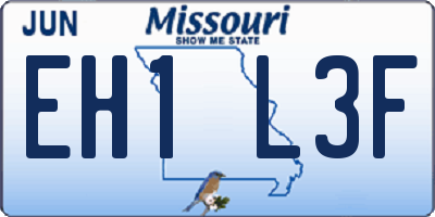 MO license plate EH1L3F