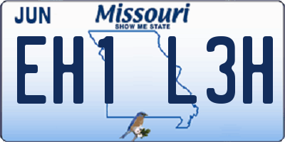 MO license plate EH1L3H