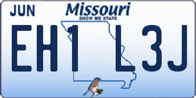 MO license plate EH1L3J