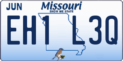 MO license plate EH1L3Q