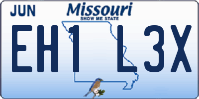 MO license plate EH1L3X