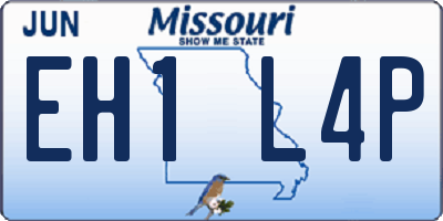 MO license plate EH1L4P