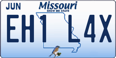 MO license plate EH1L4X