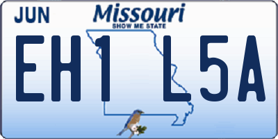 MO license plate EH1L5A