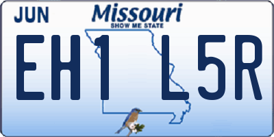MO license plate EH1L5R