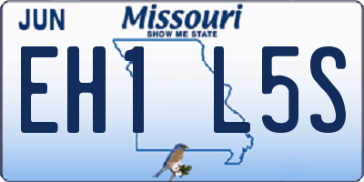 MO license plate EH1L5S