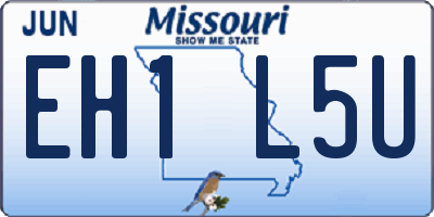 MO license plate EH1L5U