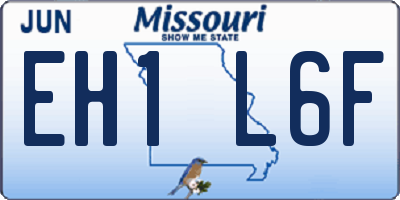 MO license plate EH1L6F