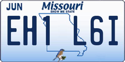 MO license plate EH1L6I