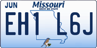 MO license plate EH1L6J