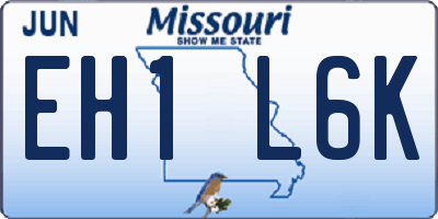 MO license plate EH1L6K