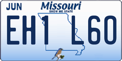 MO license plate EH1L6O