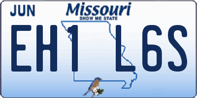 MO license plate EH1L6S