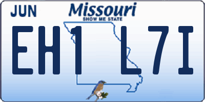 MO license plate EH1L7I