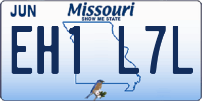 MO license plate EH1L7L