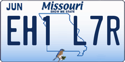 MO license plate EH1L7R