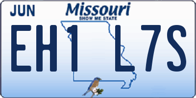 MO license plate EH1L7S