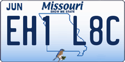 MO license plate EH1L8C
