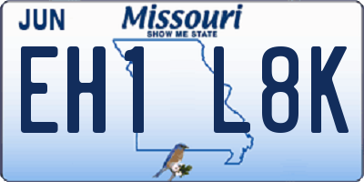 MO license plate EH1L8K