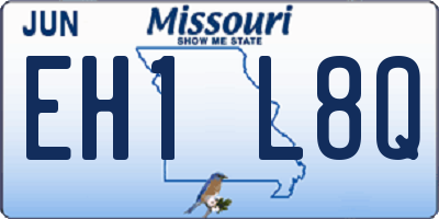 MO license plate EH1L8Q