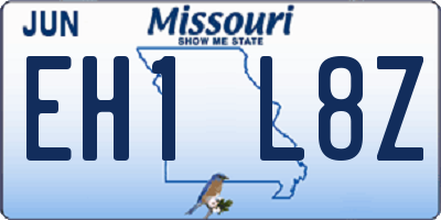 MO license plate EH1L8Z
