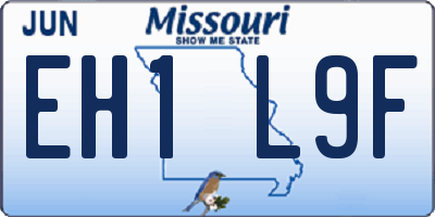 MO license plate EH1L9F