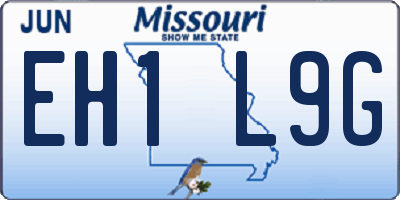MO license plate EH1L9G