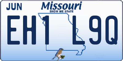 MO license plate EH1L9Q