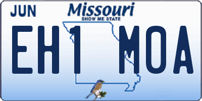 MO license plate EH1M0A