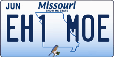 MO license plate EH1M0E