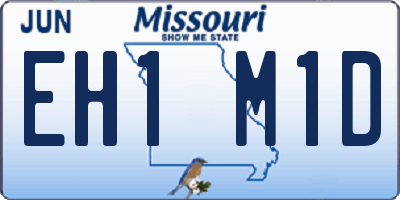 MO license plate EH1M1D