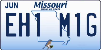 MO license plate EH1M1G